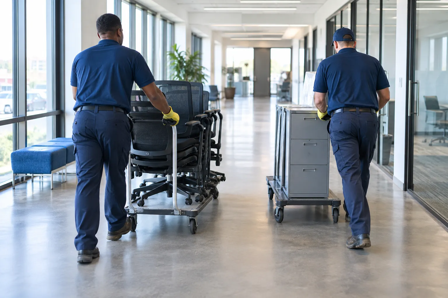 Office Furniture Removal service in a commercial setting